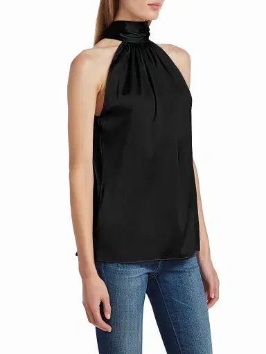 Ramy Brook Women's Lori Silk Halter Top - Black - Size XL | Thumbnail 4 Ramy Brook Women's Lori Silk Halter Top - Black - Size XL | Thumbnail 4