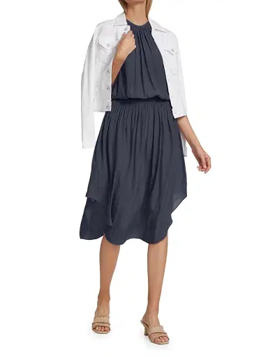 Ramy Brook Women's Audrey Blouson Midi-Dress - Navy - Size XL | Thumbnail 2