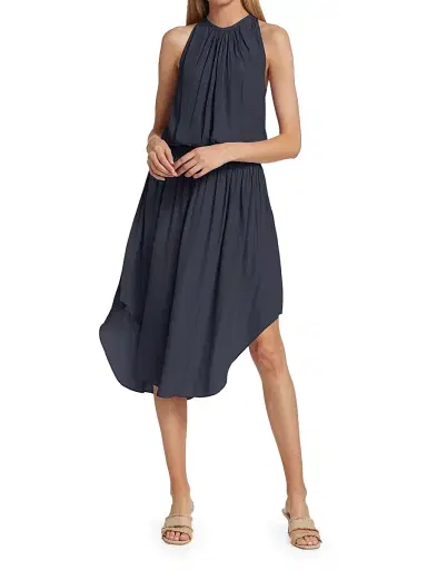Ramy Brook Women's Audrey Blouson Midi-Dress - Navy - Size XL | Thumbnail 3
