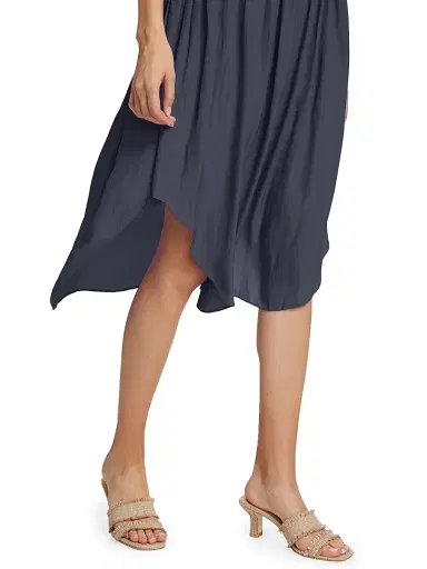 Ramy Brook Women's Audrey Blouson Midi-Dress - Navy - Size XL | Thumbnail 6