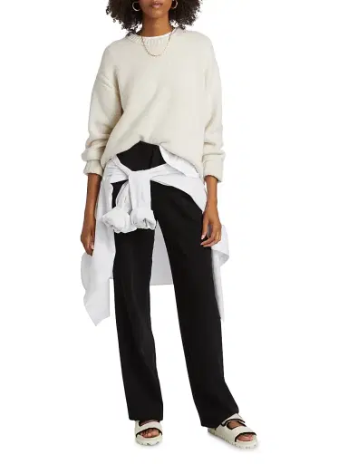 Guest In Residence Women's Cozy Crew Cashmere Sweater - Cream - Size Small | Thumbnail 2 Guest In Residence Women's Cozy Crew Cashmere Sweater - Cream - Size Small | Thumbnail 2