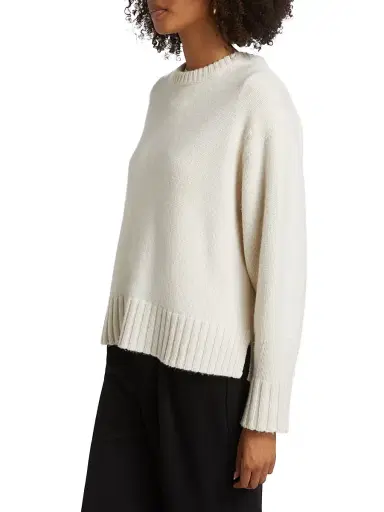 Guest In Residence Women's Cozy Crew Cashmere Sweater - Cream - Size Small | Thumbnail 4 Guest In Residence Women's Cozy Crew Cashmere Sweater - Cream - Size Small | Thumbnail 4