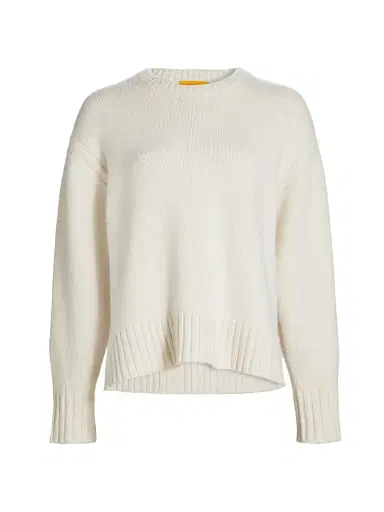 Guest In Residence Women's Cozy Crew Cashmere Sweater - Cream - Size Small | Thumbnail 1 Guest In Residence Women's Cozy Crew Cashmere Sweater - Cream - Size Small | Thumbnail 1