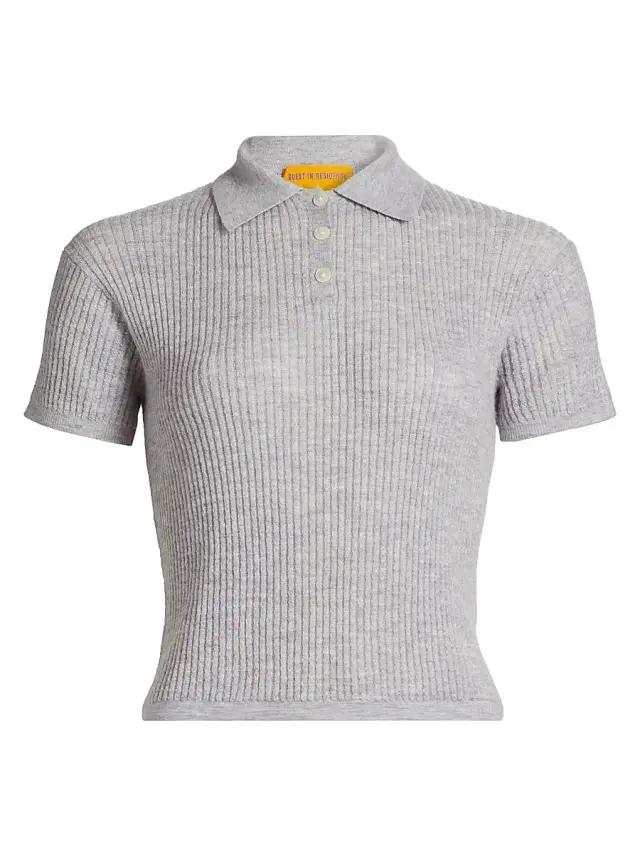 Guest In Residence Women's Shrunken Cashmere Polo Shirt - Stone