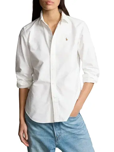 Polo Ralph Lauren Women's Slim-Fit Cotton Oxford Shirt | Thumbnail 2 Polo Ralph Lauren Women's Slim-Fit Cotton Oxford Shirt | Thumbnail 2