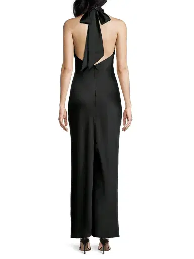 Ramy Brook Women's Tatiana High-Neck Satin Gown - Black - Size 16 | Thumbnail 5