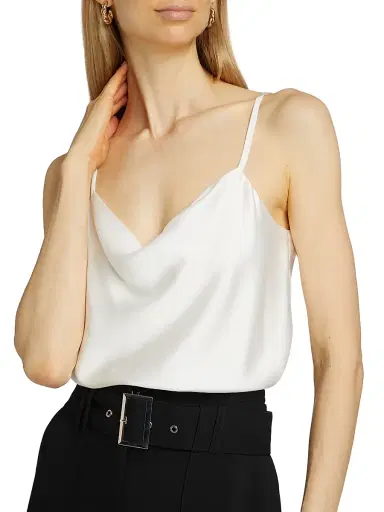 Elie Tahari Women's Katrina Satin Camisole - Sky White | Thumbnail 6 Elie Tahari Women's Katrina Satin Camisole - Sky White | Thumbnail 6