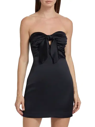 Ramy Brook Women's Orion Bow Minidress - Black - Size 16 | Thumbnail 3