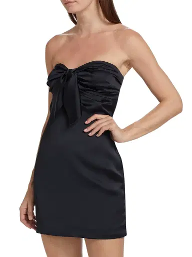 Ramy Brook Women's Orion Bow Minidress - Black - Size 16 | Thumbnail 4