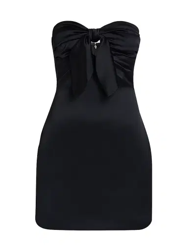 Ramy Brook Women's Orion Bow Minidress - Black - Size 16 | Thumbnail 1