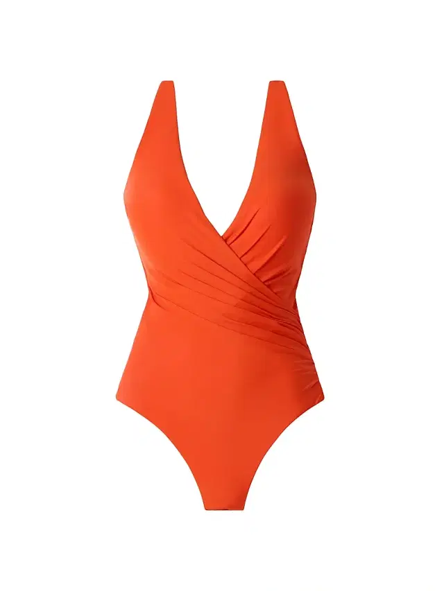 Miraclesuit Swim Women's Rock Solid Wrapsody One-Piece Swimsuit - Arancio - Size 16