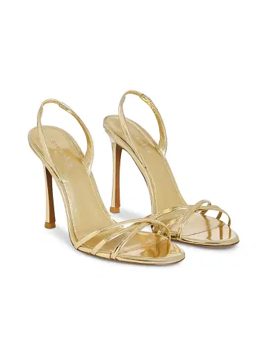 Retrofête Women's Anabel 105MM Leather Slingback Sandals - Light Gold | Thumbnail 2