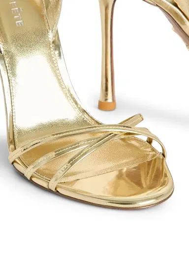 Retrofête Women's Anabel 105MM Leather Slingback Sandals - Light Gold | Thumbnail 4