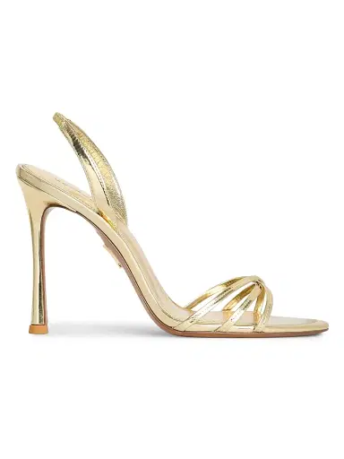 Retrofête Women's Anabel 105MM Leather Slingback Sandals - Light Gold | Thumbnail 1