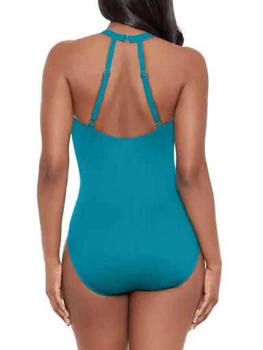 Miraclesuit Swim Women's Rock Solid Wrapsody One-Piece Swimsuit - Maldives Blue | Thumbnail 4