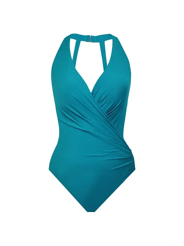 Miraclesuit Swim Women's Rock Solid Wrapsody One-Piece Swimsuit - Maldives Blue