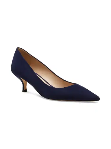 Stuart Weitzman Women's Power 50MM Suede Kitten-Heel Pumps - Nice Blue | Thumbnail 2