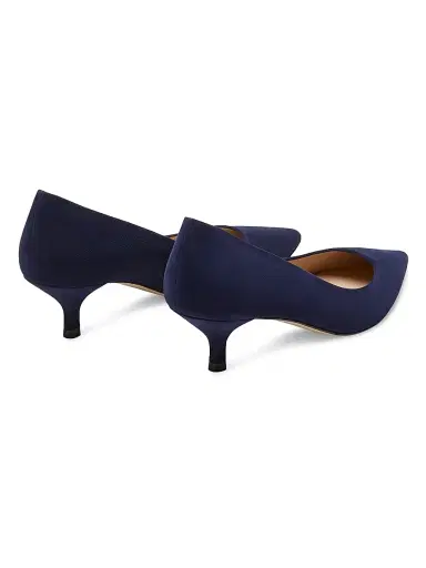 Stuart Weitzman Women's Power 50MM Suede Kitten-Heel Pumps - Nice Blue | Thumbnail 3