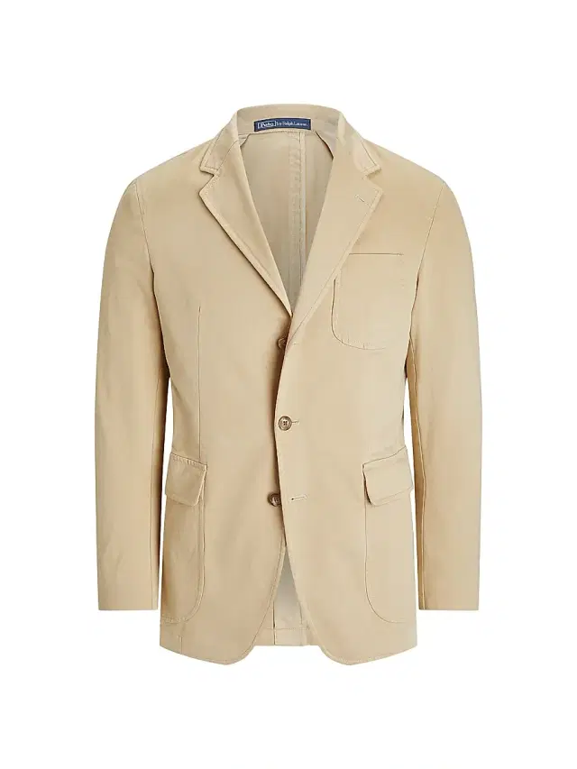 Men's Garment-Dyed Cotton Two-Button Suit Jacket - Tan