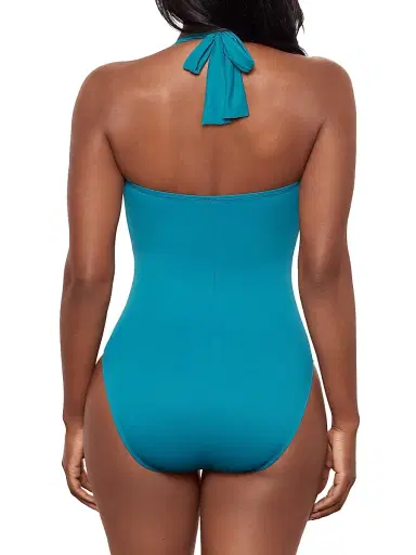 Miraclesuit Swim Women's Rock Solid Utopia Halter One-Piece Swimsuit - Maldives Blue - Size 16 | Thumbnail 4 Miraclesuit Swim Women's Rock Solid Utopia Halter One-Piece Swimsuit - Maldives Blue - Size 16 | Thumbnail 4