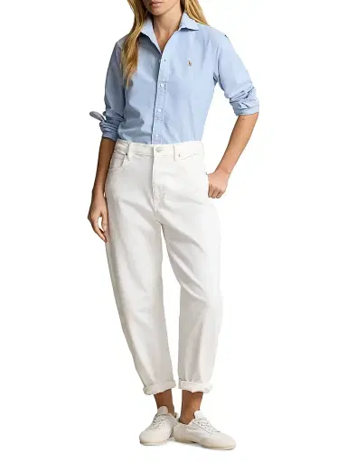 Polo Ralph Lauren Women's Slim-Fit Cotton Oxford Shirt - Bsr Blue - Size 16 | Thumbnail 2