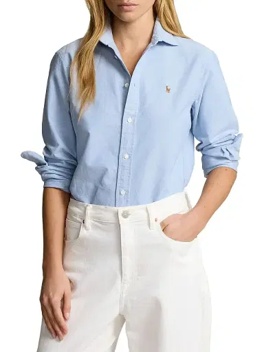 Polo Ralph Lauren Women's Slim-Fit Cotton Oxford Shirt - Bsr Blue - Size 16 | Thumbnail 3