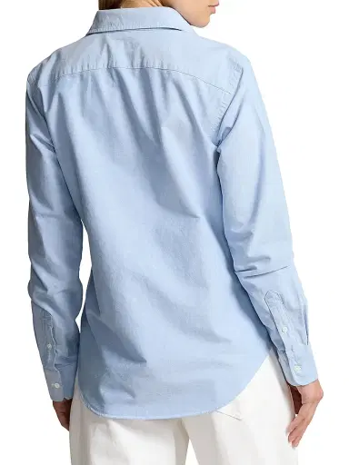 Polo Ralph Lauren Women's Slim-Fit Cotton Oxford Shirt - Bsr Blue - Size 16 | Thumbnail 4