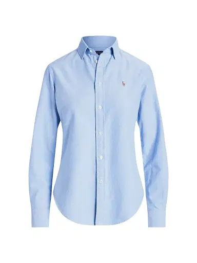 Polo Ralph Lauren Women's Slim-Fit Cotton Oxford Shirt - Bsr Blue - Size 16 | Thumbnail 1