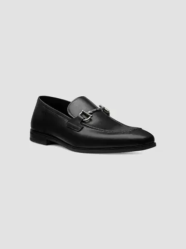 Stuart Weitzman Men's Simon Twistbit Leather Loafers - Black | Thumbnail 2 Stuart Weitzman Men's Simon Twistbit Leather Loafers - Black | Thumbnail 2