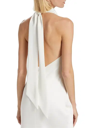 Ramy Brook Women's Tatiana High-Neck Satin Gown - Ivory - Size 16 | Thumbnail 6
