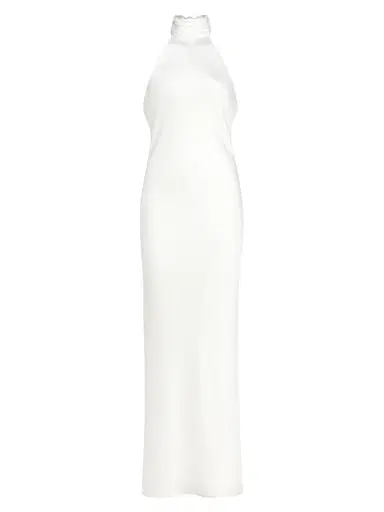 Ramy Brook Women's Tatiana High-Neck Satin Gown - Ivory - Size 16 | Thumbnail 1