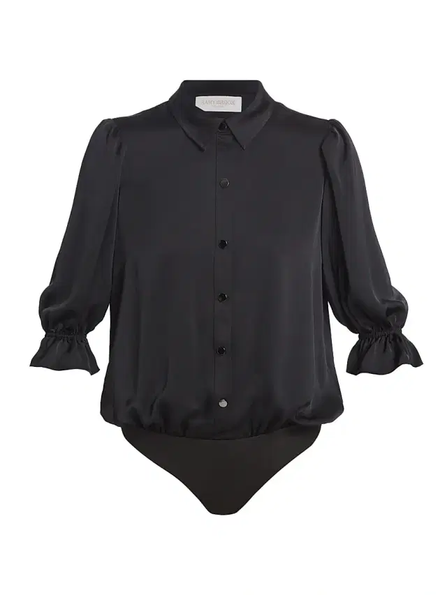 Women's Dina Button-Front Bodysuit - Black