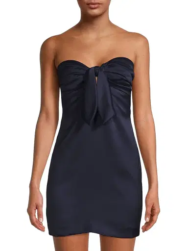 Ramy Brook Women's Orion Bow Minidress - Navy - Size 16 | Thumbnail 3