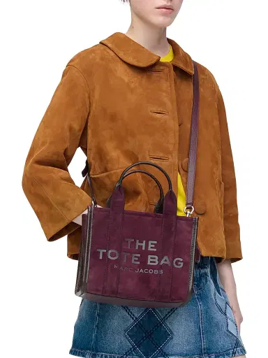 Marc Jacobs Women's The Suede Small Tote Bag - Dark Plum | Thumbnail 2 Marc Jacobs Women's The Suede Small Tote Bag - Dark Plum | Thumbnail 2