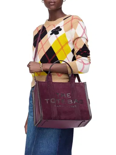 Marc Jacobs Women's The Medium Suede Tote Bag - Dark Plum | Thumbnail 2 Marc Jacobs Women's The Medium Suede Tote Bag - Dark Plum | Thumbnail 2