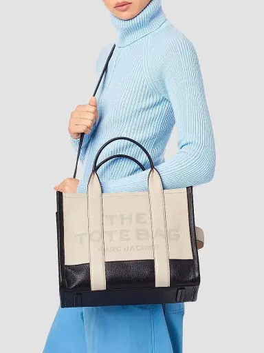 Marc Jacobs Women's The Colorblock Leather Medium Tote - Ivory Multi | Thumbnail 7