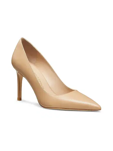Stuart Weitzman Women's Stuart Power 85MM Leather Pumps - Adobe - Size 9.5 | Thumbnail 2