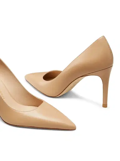 Stuart Weitzman Women's Stuart Power 85MM Leather Pumps - Adobe - Size 9.5 | Thumbnail 4