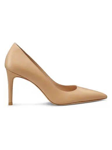 Stuart Weitzman Women's Stuart Power 85MM Leather Pumps - Adobe - Size 9.5 | Thumbnail 1