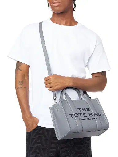 Marc Jacobs Women's The Leather Small Tote Bag - Wolf Grey | Thumbnail 3 Marc Jacobs Women's The Leather Small Tote Bag - Wolf Grey | Thumbnail 3
