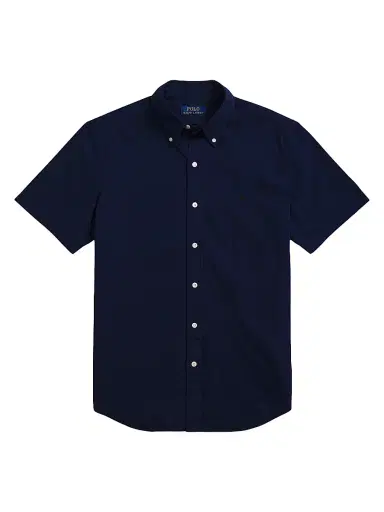 Polo Ralph Lauren Men's Classic-Fit Seersucker Shirt - Astoria Navy - Size Small | Thumbnail 1
