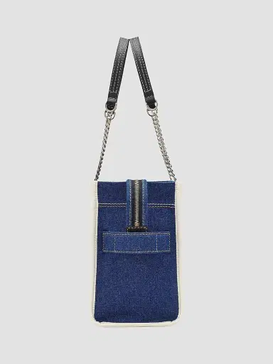 Marc Jacobs Women's The Denim Chain Medium Tote Bag - Dark Wash | Thumbnail 4