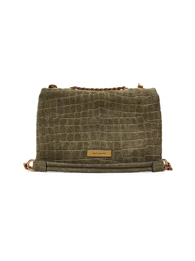 Marc Jacobs Women's The Suede Croc Dual Convertible Shoulder Bag - Olive | Thumbnail 4
