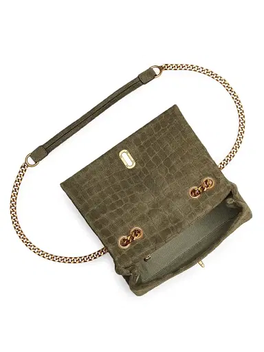 Marc Jacobs Women's The Suede Croc Dual Convertible Shoulder Bag - Olive | Thumbnail 5