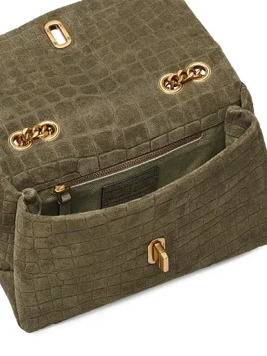 Marc Jacobs Women's The Suede Croc Dual Convertible Shoulder Bag - Olive | Thumbnail 6