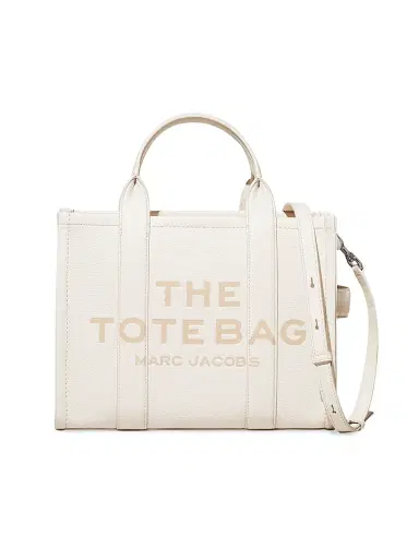 Marc Jacobs Women's Medium Leather Tote Bag - Cotton Silver | Thumbnail 1 Marc Jacobs Women's Medium Leather Tote Bag - Cotton Silver | Thumbnail 1