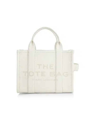 Marc Jacobs Women's The Leather Small Tote Bag - Cotton Silver | Thumbnail 1