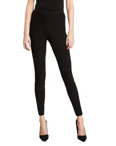 ALICE + OLIVIA Maddox Suede High-Waist Side-Zip Leggings | Thumbnail 1