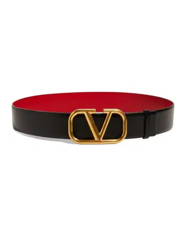 Valentino Garavani VLogo Leather Belt, 40mm | Thumbnail 1