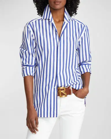 Ralph Lauren Collection Capri Relaxed Fit Striped Cotton Shirt | Thumbnail 4 Ralph Lauren Collection Capri Relaxed Fit Striped Cotton Shirt | Thumbnail 4
